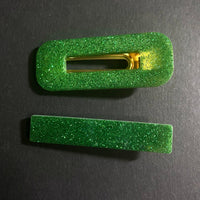 Green Glitter Glow Barrette Clip | Accessory