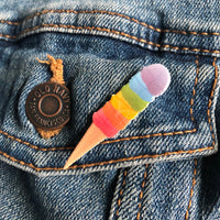 Ice Cream Cone Rainbow Scoops | Pin