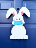 Pandemic Bunny Sign | Spring Rabbit | Seasonal Home Decor |Covid 19 Coronavirus | Wear Mask Social Distance| Gift for Her Him