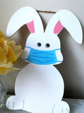 Pandemic Bunny Sign | Spring Rabbit | Seasonal Home Decor |Covid 19 Coronavirus | Wear Mask Social Distance| Gift for Her Him