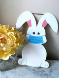 Pandemic Bunny Sign | Spring Rabbit | Seasonal Home Decor |Covid 19 Coronavirus | Wear Mask Social Distance| Gift for Her Him