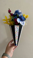 Retro Geometric Flower Vase